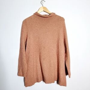 J Jill Dusty Rose Pink Pull over funnel neck sweater Size XL